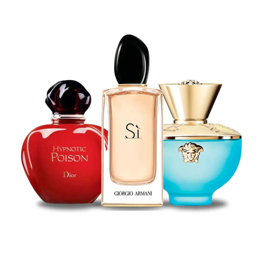 Pack de 3 Parfums Dior HYPNOTIC POISON, Giorgio Armani SÌ et Versace DYLAN TURQUOISE 100ml (Eau de Parfum) My Store